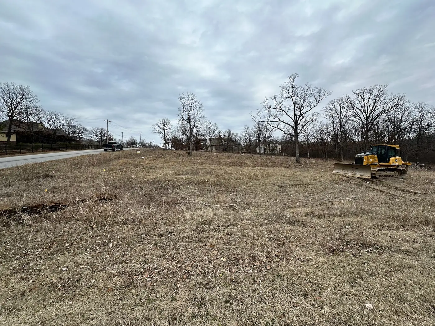 Dozer on a recently cleared roadside property